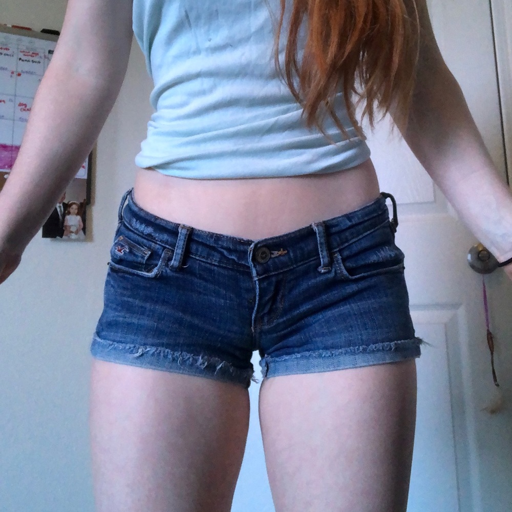 Low waisted jean shorts